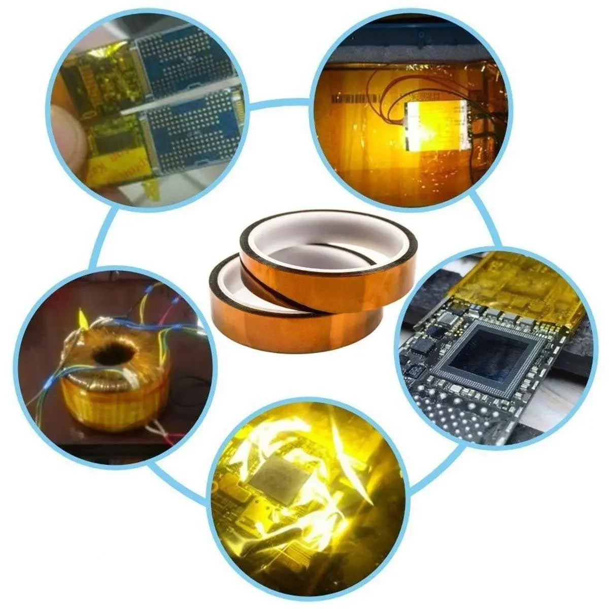 5-40mm Kapton Polyimide Adhesive Tape – Heat Insulating Tape for Board Protection & Electrical Applications
