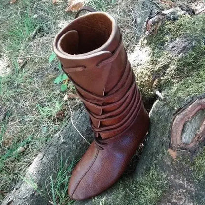 Gothic Steampunk Medieval Cosplay Boots - PU Leather Knight, Viking, and Warrior Costume Shoes for Men and Women, Carnival and Party Wear