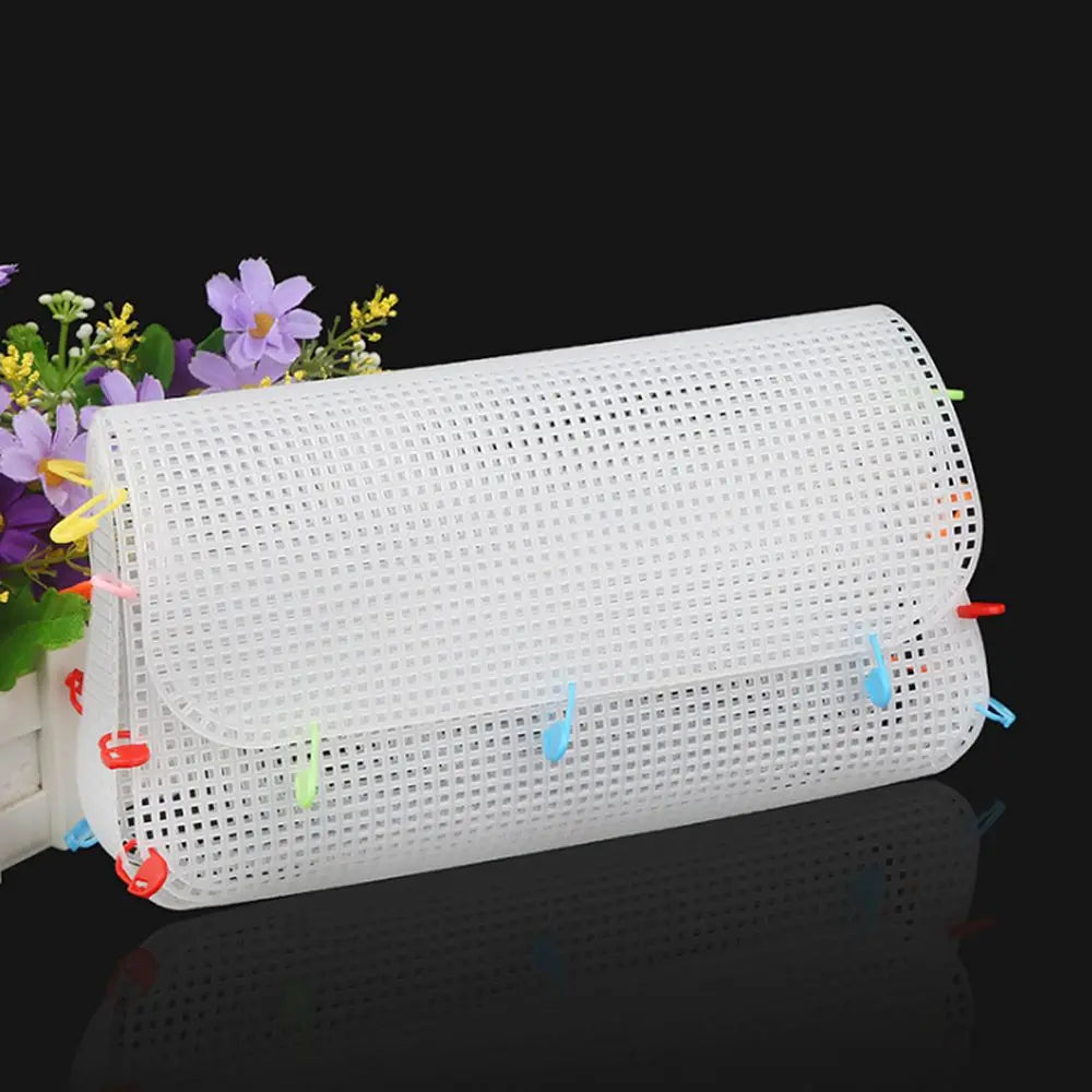 DIY Handcraft Plastic Mesh Cloth for Bag Making - Weaving Material for Latch Hook Bags - Durable Plastic Grid Design