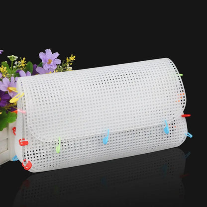 DIY Handcraft Plastic Mesh Cloth for Bag Making - Weaving Material for Latch Hook Bags - Durable Plastic Grid Design