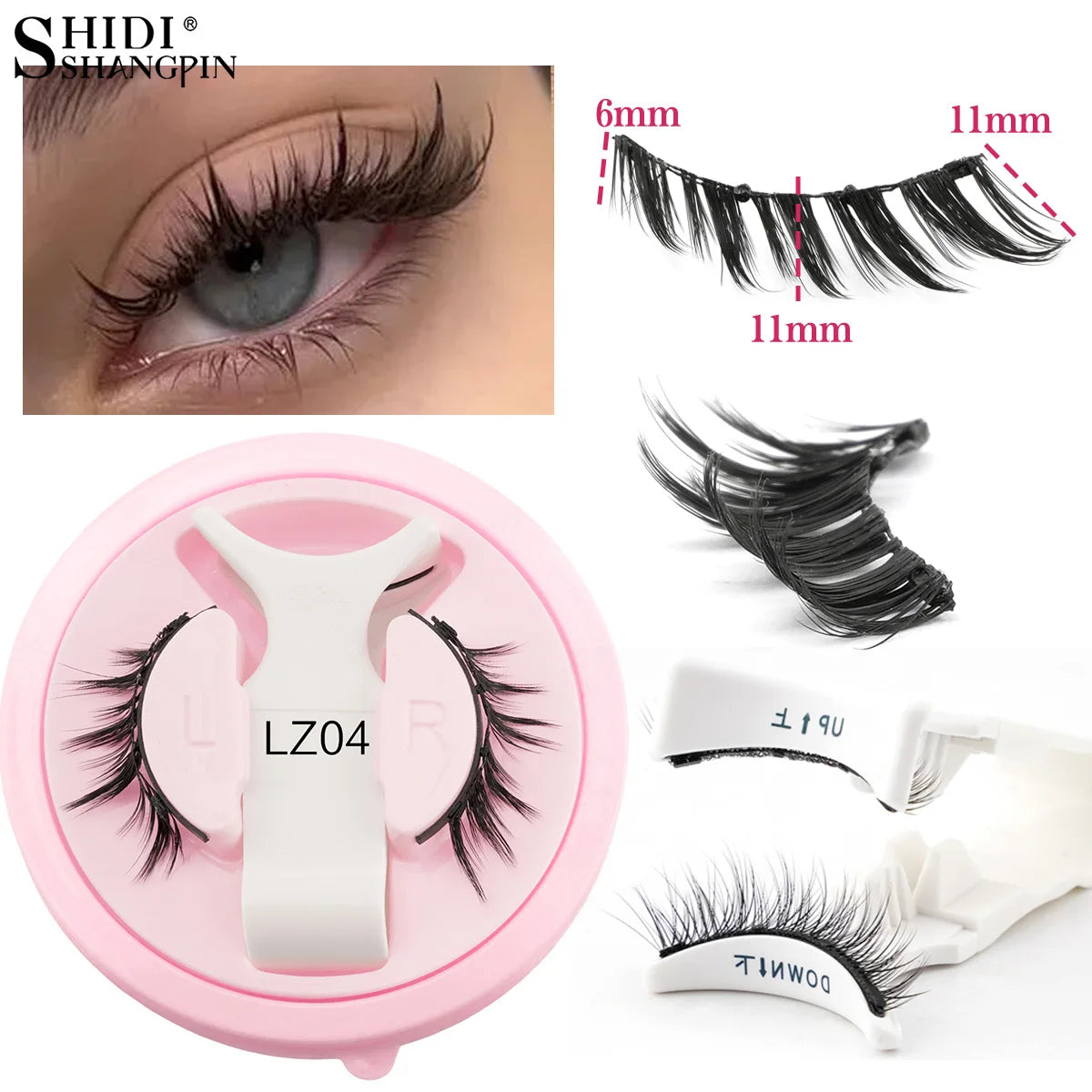 Magnetic Eyelashes Set – Handmade Fluffy Faux Mink Reusable False Lashes with Magnetic Tweezers for Natural Makeup Look