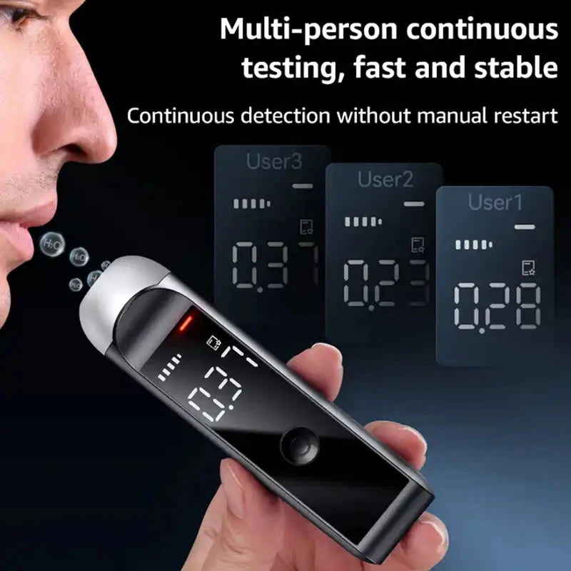 Digital Breath Alcohol Tester - Accurate Alcotester Detector with Display for Driver Safety Checks