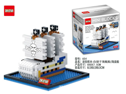 Anime Pirate Ship Building Blocks – Thousand Sunny & Going Merry Diamond Brick Figures, Polortang Toy Set Christmas Gift