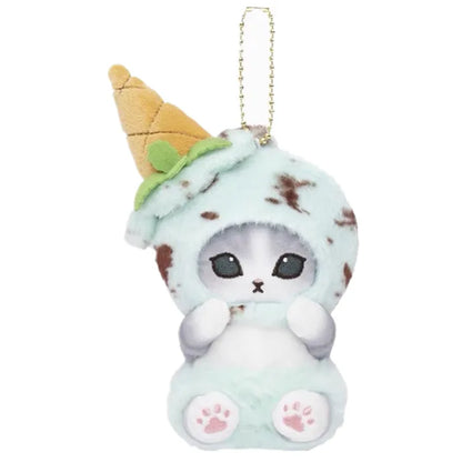 Hot Kawaii Plush Keychain Pendant — Mofusand Shark Cat & Cross-Dressing Hello Kitty/Kuromi Backpack Charm
