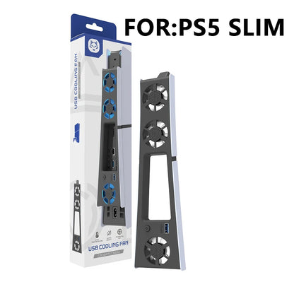 REMANK PS5/PS5 Slim Cooling Fan System – LED Light Cooling for Disc & Digital Console