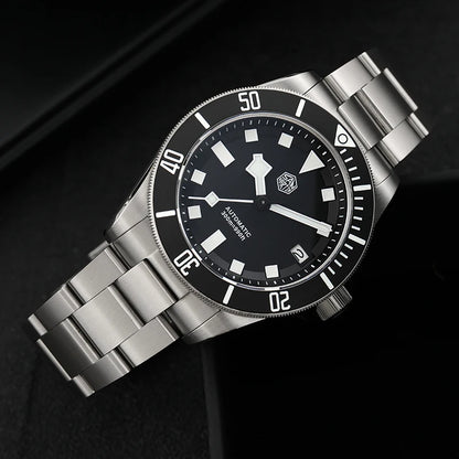 San Martin SN0121T Titanium Diving Watch – NH35 Automatic, Grade 2 Titanium, 120-Click Bezel, 300M Waterproof Wristwatch