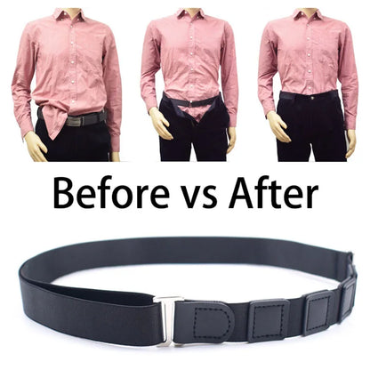 Black Shirt Stay Belt: Adjustable Elastic Non-Slip Wrinkle-Proof Shirt Holder Strap Lock Belt for Men and Women