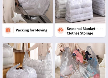 10PCS Large Capacity Thick Plastic Storage Bags — Moving & Packaging Bags for Clothes, Toys, Bedding & Blankets