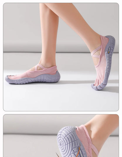 Gallonshark Five-Finger Split Toe Shoes – Lace-Up, Anti-Slip, Silent Soft Sole for Indoor Sports, Fitness, Yoga & Skipping Rope
