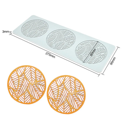 Various Leaves & Geometric Flower Silicone Cake Lace Mold — Cake Decorating Border Tool for Baking