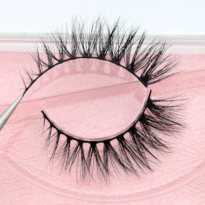 3D Real Mink False Eyelashes – Thick Handmade Strip Lashes with Glitter Packing for Makeup Beauty D101