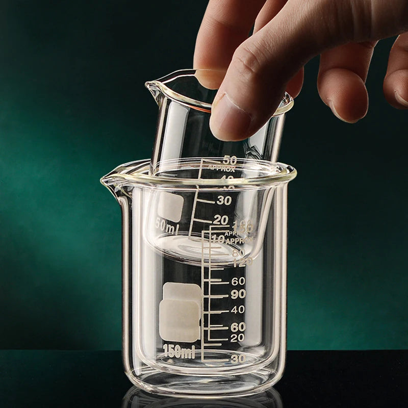 High Borosilicate Glass Measuring Cup – Clear Scale Laboratory Beaker, Kitchen & Baking Measuring Cup (50-1000ml)