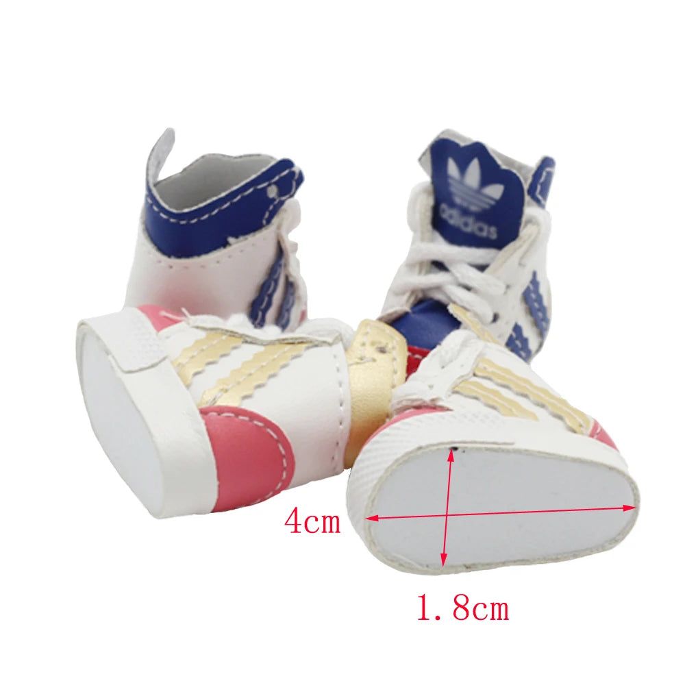 Labubu Doll Sneakers (4x1.8cm) - Shoes for 17cm Macaron Plush, 15cm EXO Cotton, & 1/6 BJD Dolls Accessories