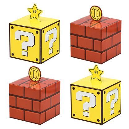 6PCS Question Block Gift Boxes – Kids Video Game Party Favors, Candy Treat Boxes & Decorations 10cm