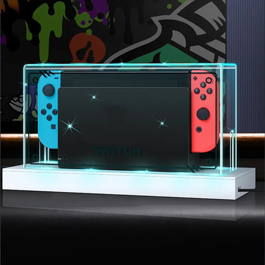 YLW RGB Base Clear Dust Cover for Nintendo Switch OLED: Protective Acrylic Sleeve Display Shell - Keep Your Console Safe and Stylish with Game Accessories