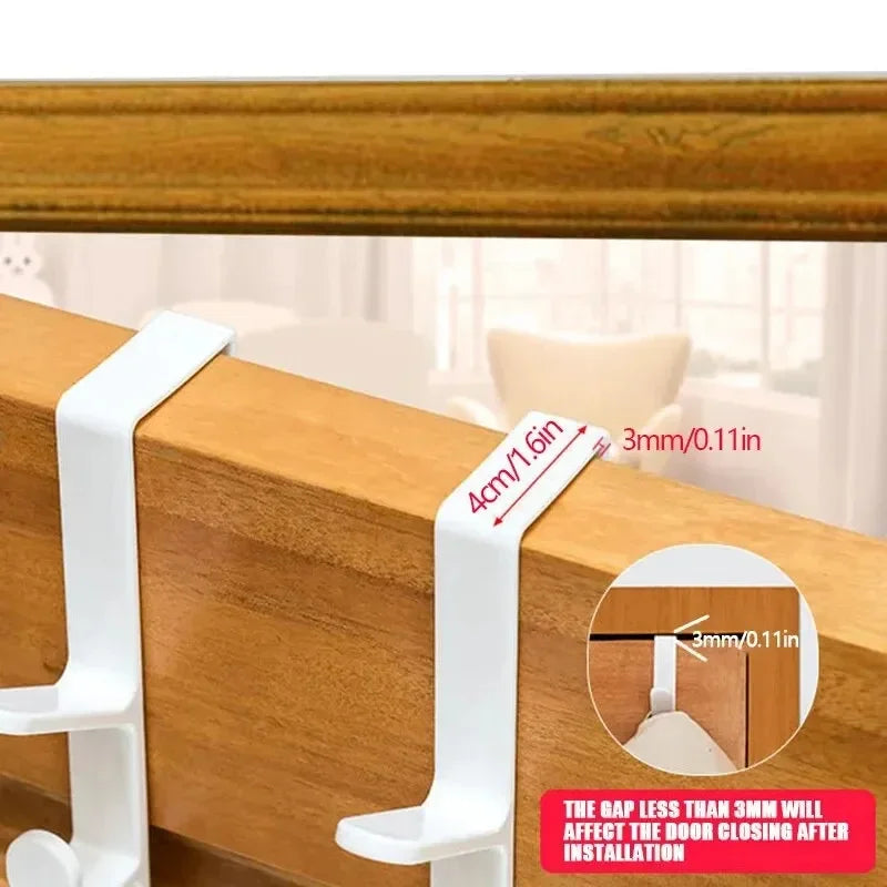 Over-the-Door Bedroom Hanger — Plastic Clothes & Bag Rack for Home Storage Organization