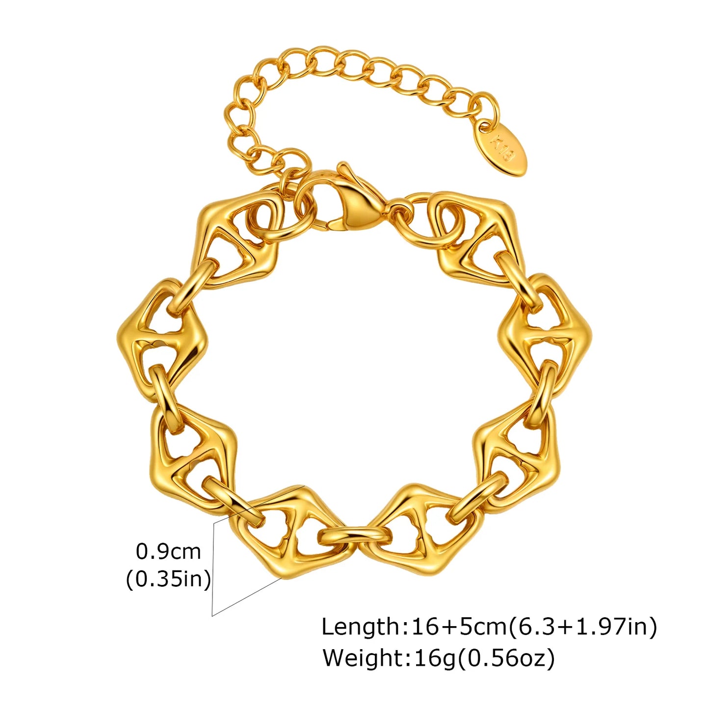 Women’s Chunky Gold Toggle Chain Bracelet – Stainless Steel OT Buckle Link Bracelet, Tarnish-Free Bold Fashion Jewelry