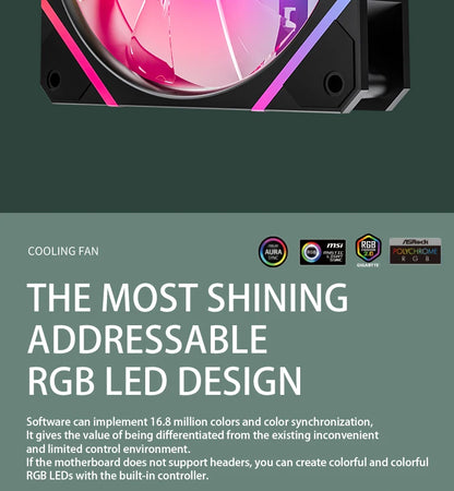 Aigo AM12 RGB PC Fan Kit — 120mm ARGB Water Cooler & Case Cooling Fans with 6-Pin Controller