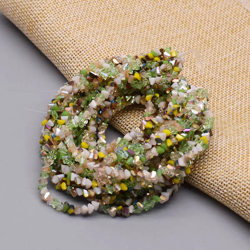 Yanqi Triangle Crystal Beads - 38 Colors 4mm Loose Glass Beads for DIY Jewelry Making Earrings Necklace Crafts