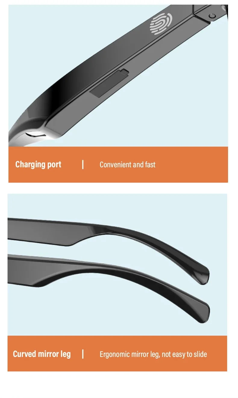Smart Bluetooth V5.3 Sunglasses with HIFI Headphones – Outdoor Sports UV Glasses for Men & Women