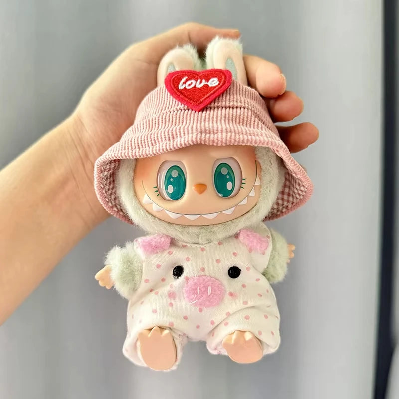 Labubu Doll Clothes Outfit — Accessories for 1st & 2nd Gen Sitting Party Dolls | Powder Point Pig Costume