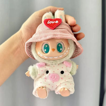 Labubu Doll Clothes Outfit — Accessories for 1st & 2nd Gen Sitting Party Dolls | Powder Point Pig Costume