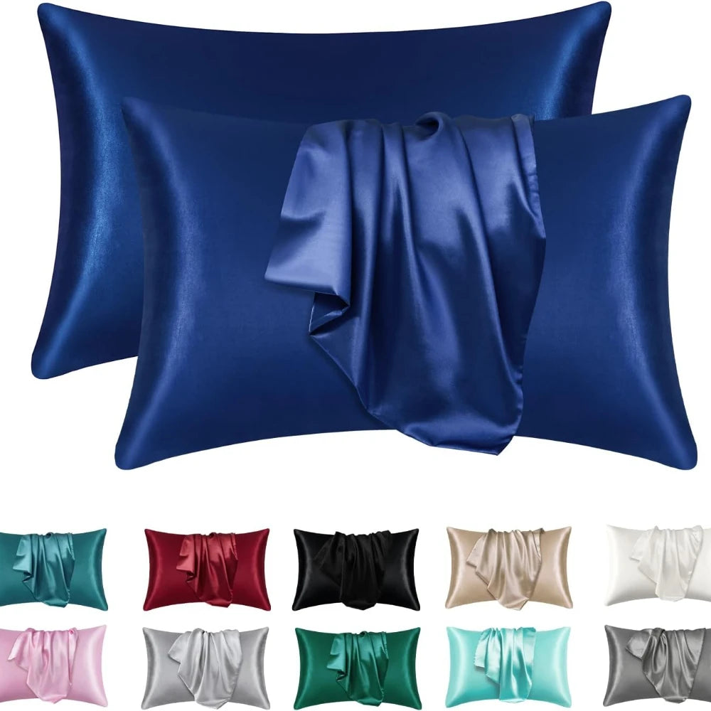 Boost Beauty Sleep Silky Satin Pillowcases - Cooling, Hair & Skin-Friendly, Easy-Care Sleep Essentials
