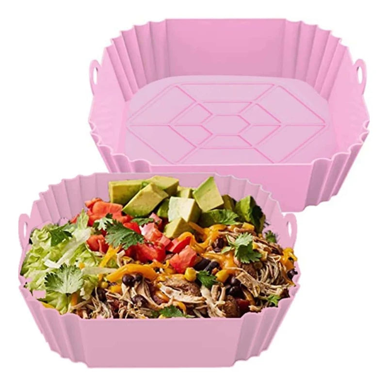 Reusable Silicone Air Fryer Liners Food Safe Non-Stick Pot for Air Fryer Basket Accessories