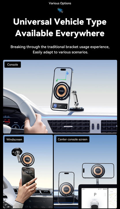 Essager Magnetic Wireless Car Charger – 15W Fast Charging Phone Holder Mount for MagSafe iPhone 15/14/13 Pro Max