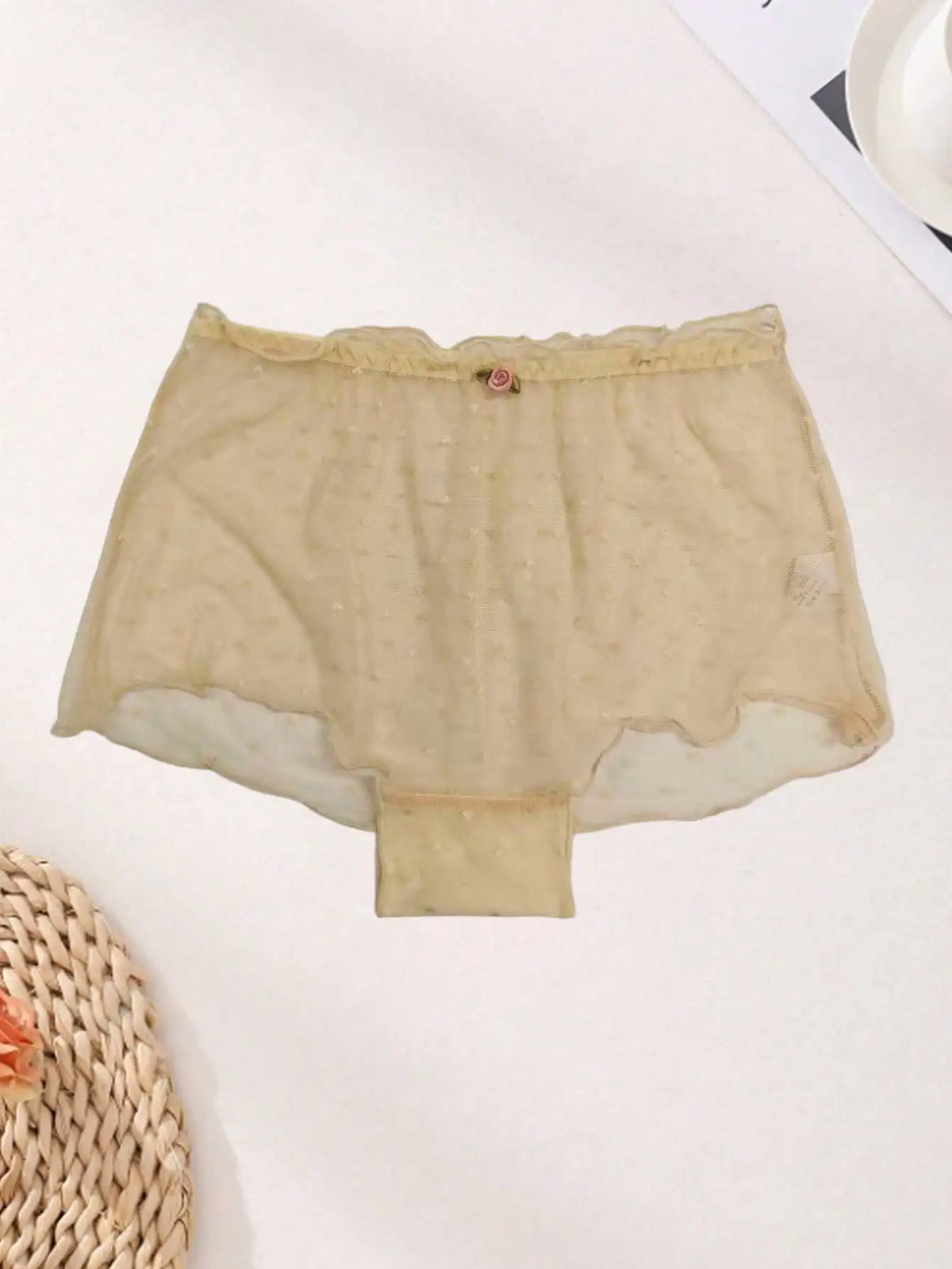 Women’s Mesh Heart Briefs - 3-Piece Mid-Waist Lightweight Soft & Comfortable Panties