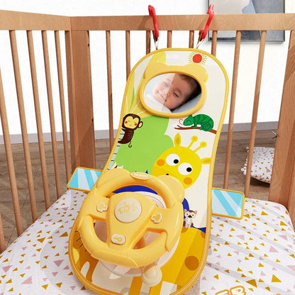 Kids Electric Copilot Steering Wheel Toy – Musical Simulated Driving Car Seat Educational Sound Toy