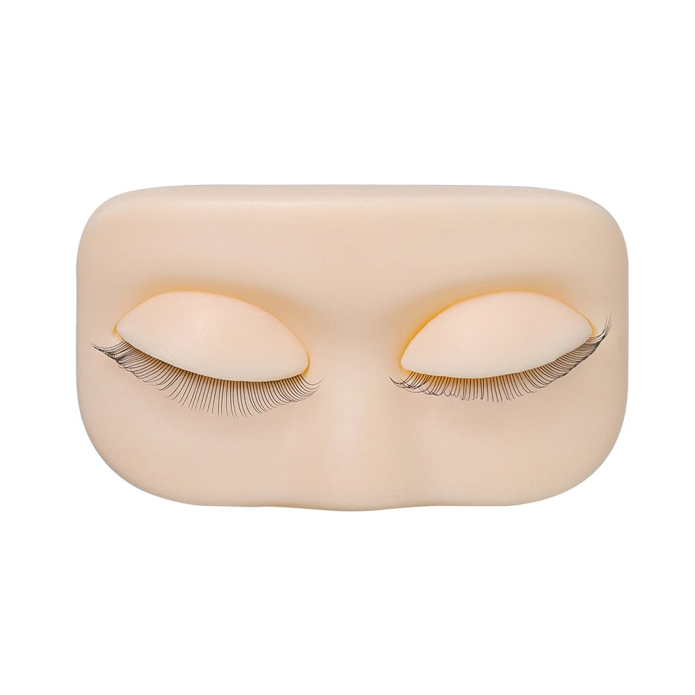 GLAMLASH Mini Lash Practice Head – Flat Model for Eyelash Extension Training with Removable Replacement Eyelids