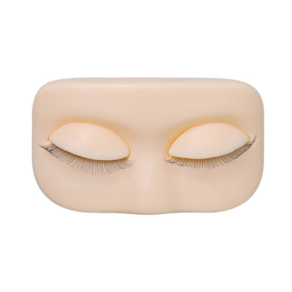 GLAMLASH Mini Lash Practice Head – Flat Model for Eyelash Extension Training with Removable Replacement Eyelids