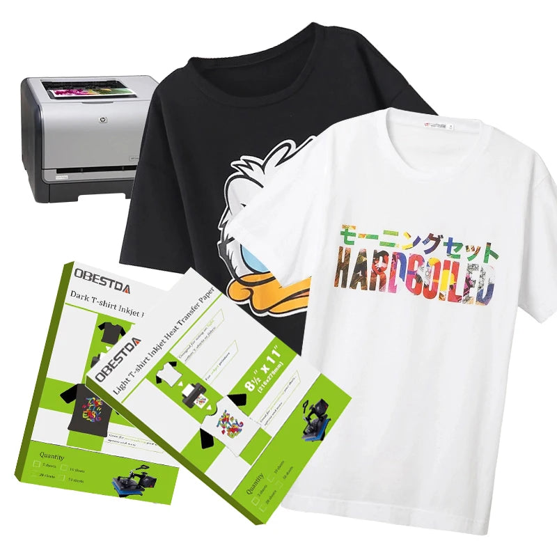 Factory Direct 10 Pcs A4 Inkjet Heat Transfer Sublimation Printing Paper: T-Shirt Transfer Paper for Light & Dark Fabric