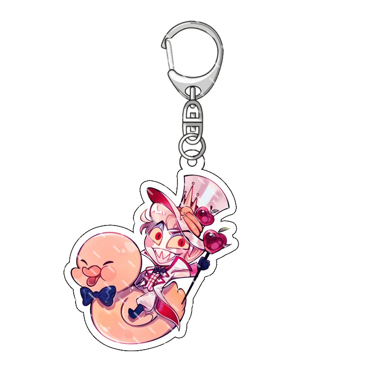 Hazbin Hotel Anime Keychain – Alastor Acrylic Figure Backpack Pendant for Fans & Gifts