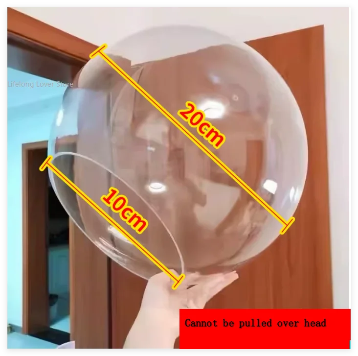 Clear Acrylic Sphere Half Dome Head Cover - Transparent Round Photography Prop for Portrait Shoots & Creative Photo Effects