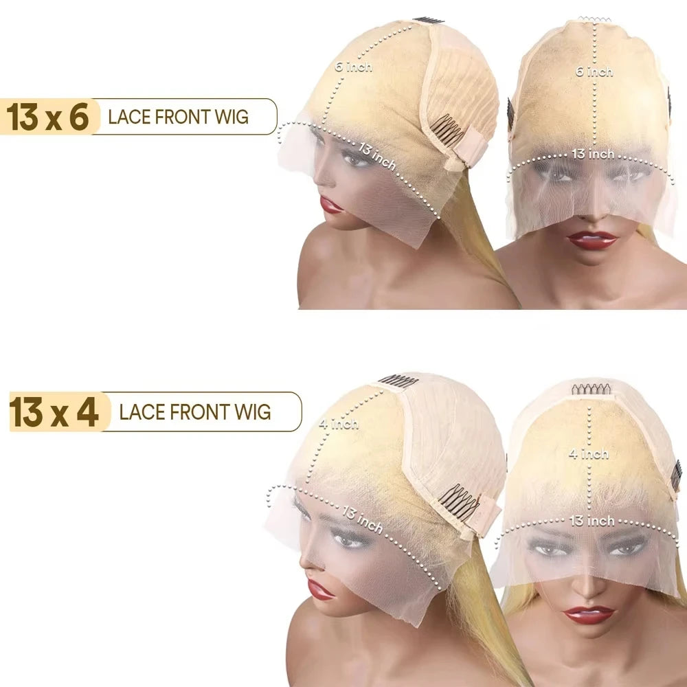 13x6 HD Lace Frontal Wig – 13x4 Transparent 613 Blonde Body Wave Human Hair Wig, 250 Density