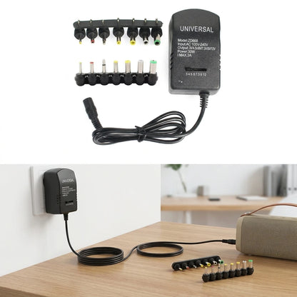 Adjustable Voltage Power Adapter - AC 220V to DC 3V-12V Universal Charger Converter for Electronics