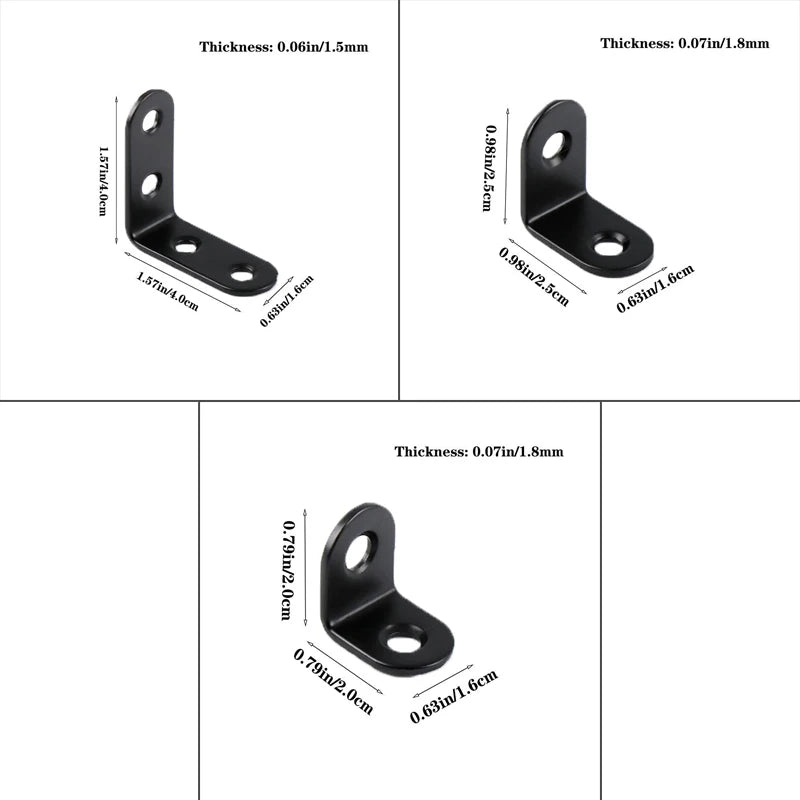 12PCS L Bracket Shelf Supports - 90 Degree Right Angle Corner Joints for Shelves Furniture & Wooden Boxes