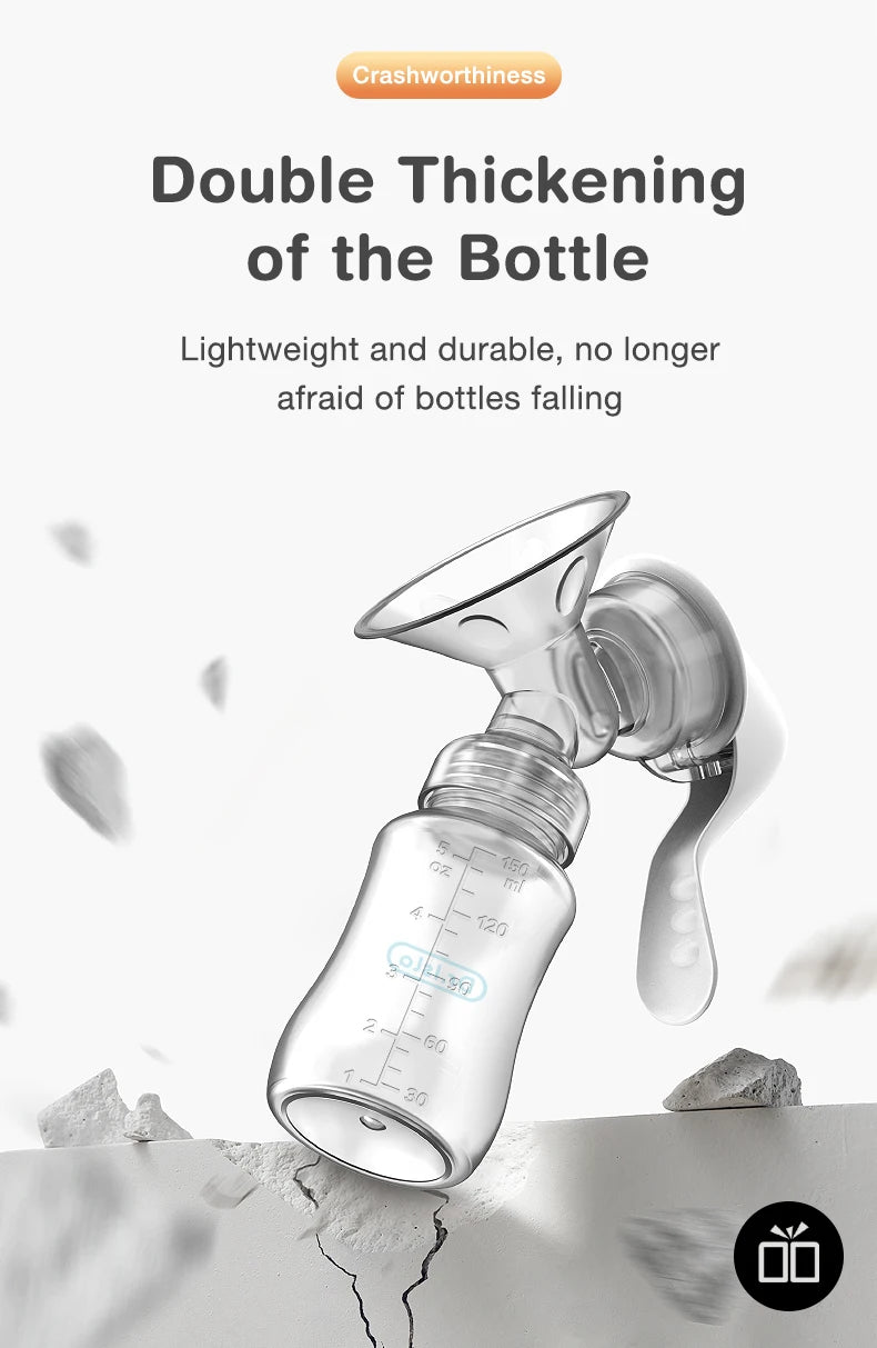 Dr.Isla Manual Breast Pump – BPA-Free Baby Nipple Suction Milk Feeding Bottle for Postpartum Care