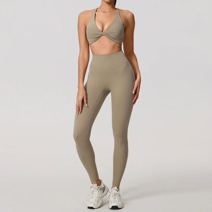2Pcs Women's Yoga Sports Set - Quick Dry Long Sleeve Workout Tracksuit for Gym & Running