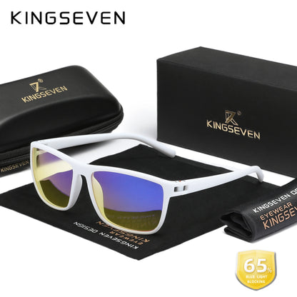99% Blue Light Blocking Glasses — KINGSEVEN Transparent Lens Computer Eyeglasses