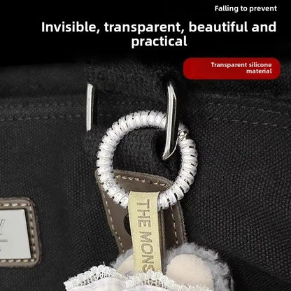 Labubu Anti-Drop Silicone Keychain – Transparent Rope Protection Ring with Secure Buckle