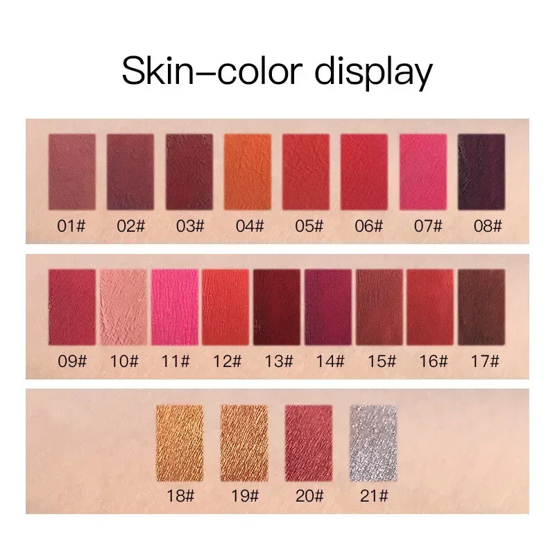 Pudaier Waterproof Matte Lip Gloss – Liquid Lipstick in Nude, Purple, Black Rose Shades