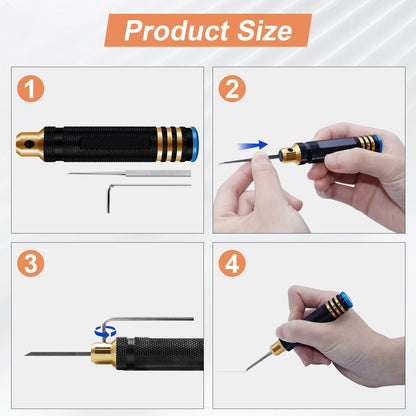 Model Chisel Cutting Tool Set with 7 Blades for Gundam Resin, RC Car & Drone Repair Engraving Scribe Hobby Craft Knife