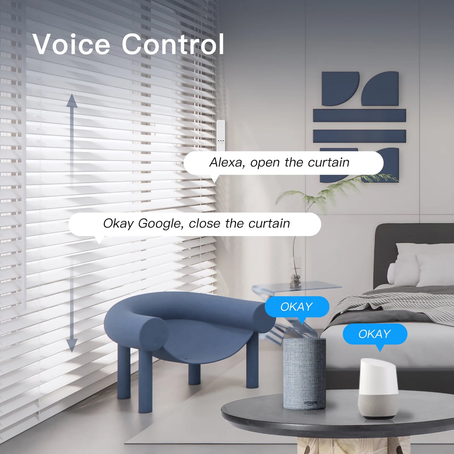 MOES Tuya WiFi Smart Roller Blind Motor Kit – Electric Chain Shade Drive with RF Remote, Alexa & Google Control