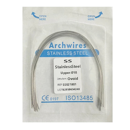 10PCS Dental Orthodontic Arch Wire Set - Stainless Steel Round & Rectangular Dentist Ovoid Form Material