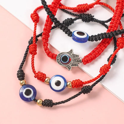 2/10PCS Lucky Red Rope Evil Eye Bracelets – Handmade Protective Wristbands for Men & Women