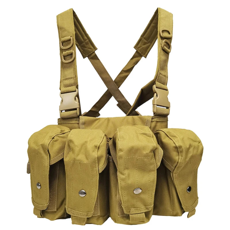 Tactical MOLLE Vest | Quick Release Hunting & CS Training Chest Vest with AK Belly Pockets