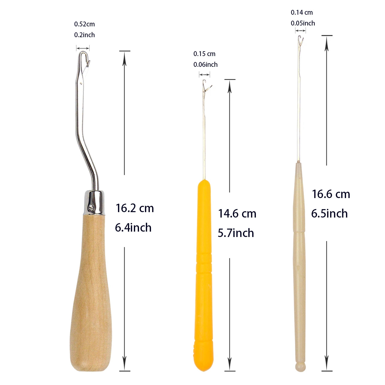 9-Piece Bent Latch Hook Set – Crochet Needles for Dreadlocks, Braiding, Hair Extensions